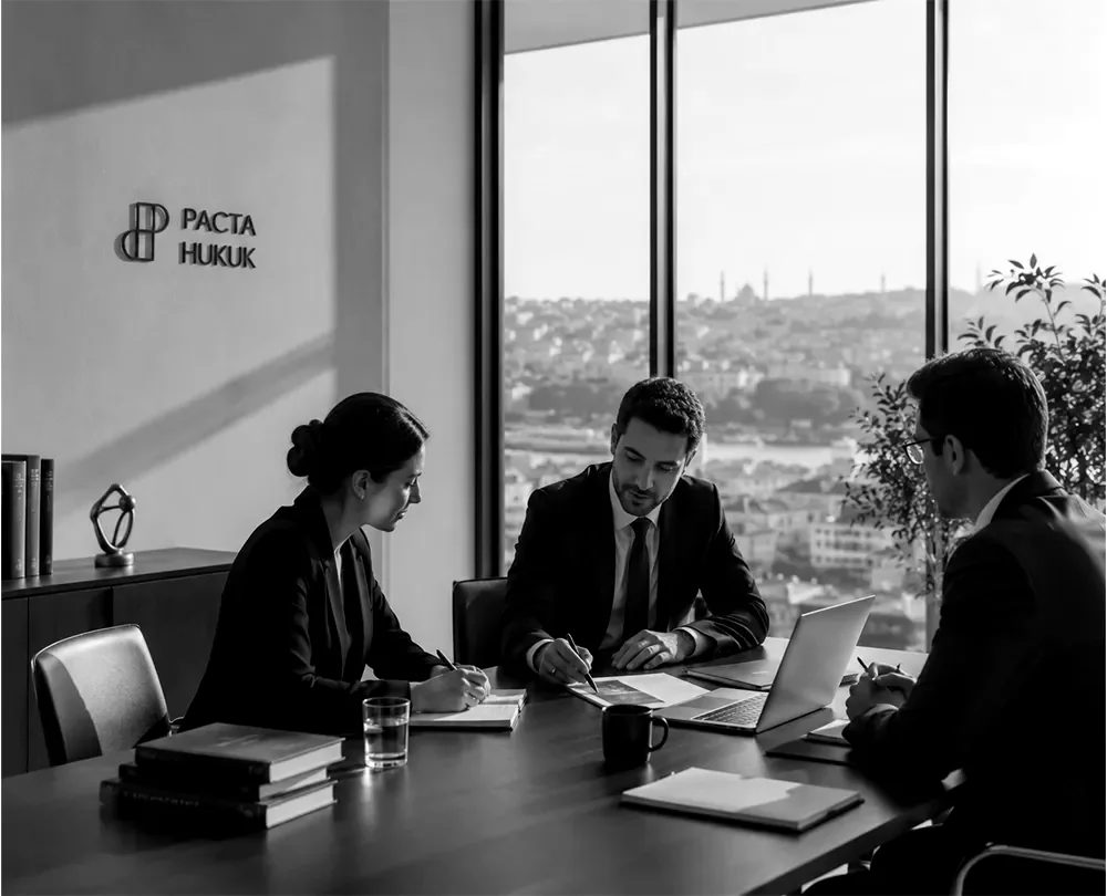 Pacta Hukuk ekibi toplantı masasında